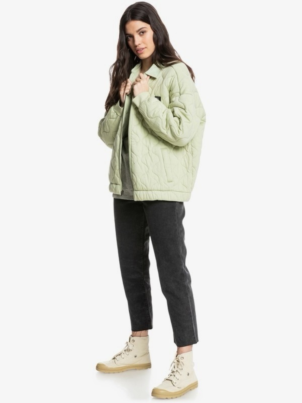New Quiksilver California Winter Fleece Jacket L pistachio green